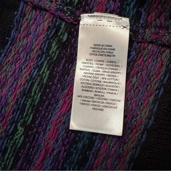 LAUREN Ralph Lauren Fair Isle Cotton-Blend Cardigan Size Medium. - Picture 7 of 10